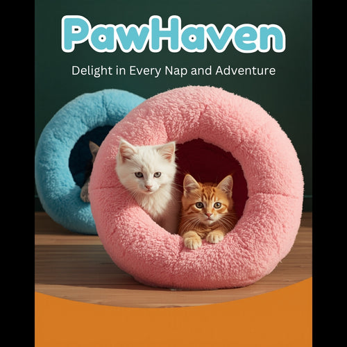 Donut Cat Bed and Tunnel - PawHaven