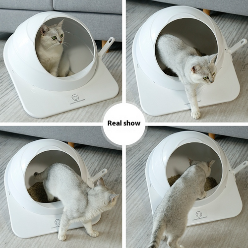 Large Enclosed Cat Litter Box open view