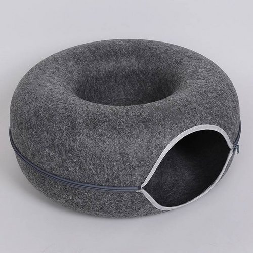 Donut Cat Bed and Tunnel pink