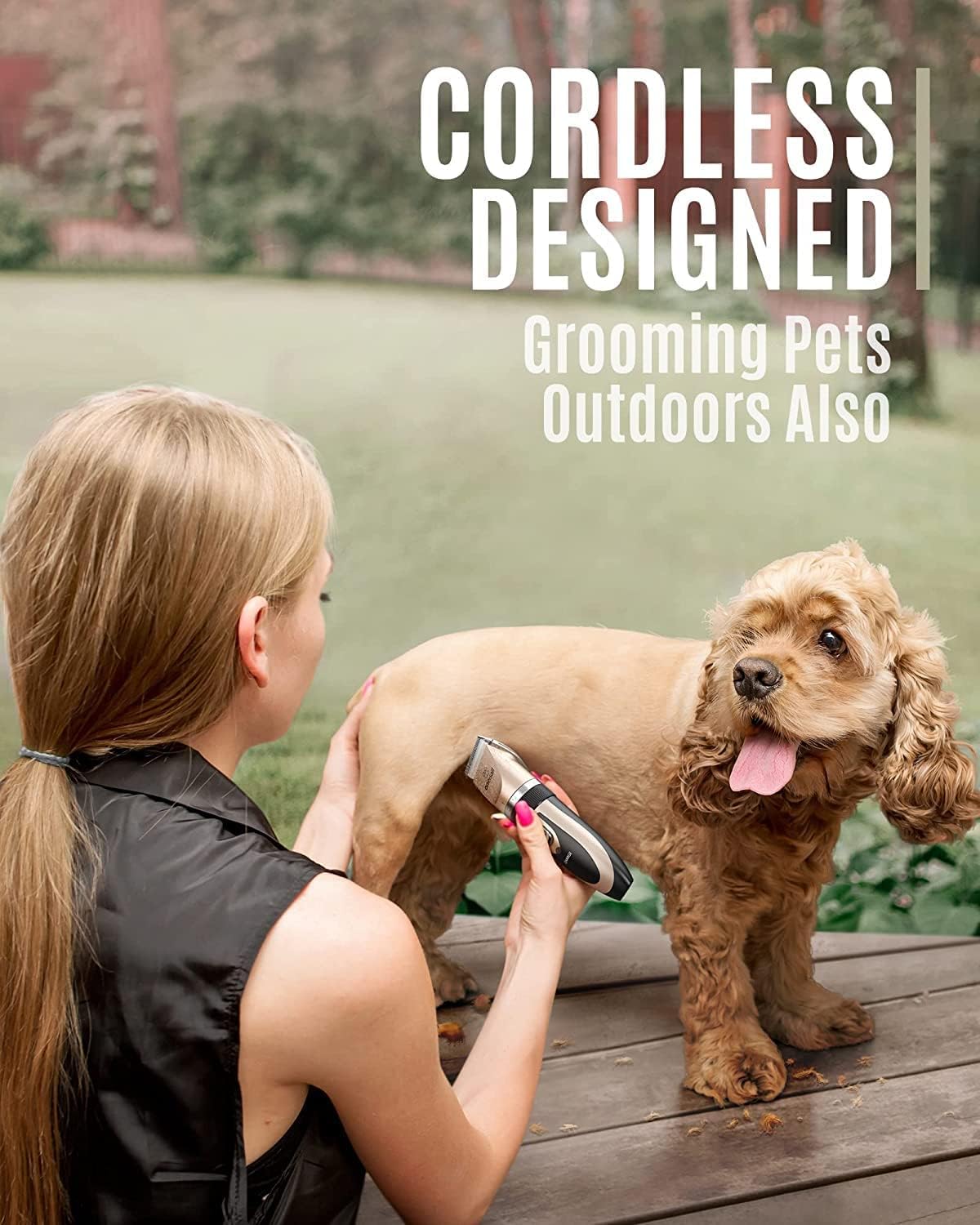 PawHaven pet grooming vacuum kit in use on dog