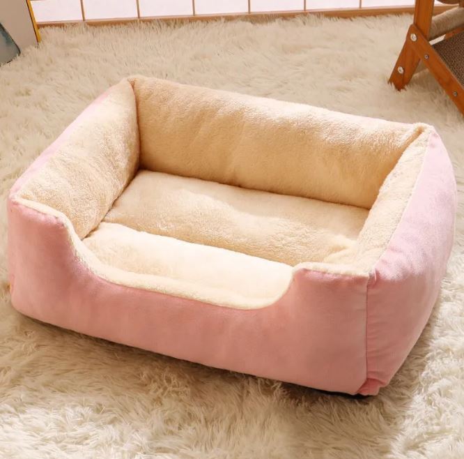 Warm Cozy Cat Bed light pink