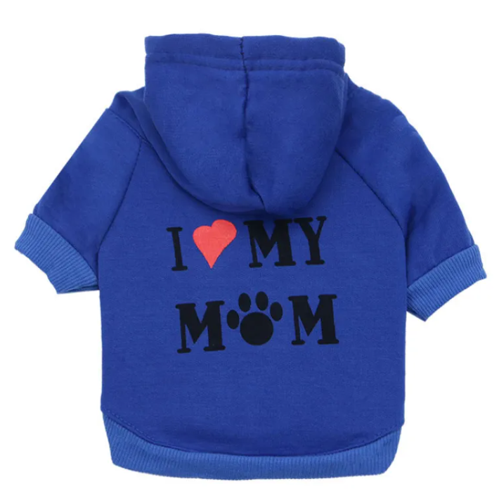 Fleece dog outfit close up